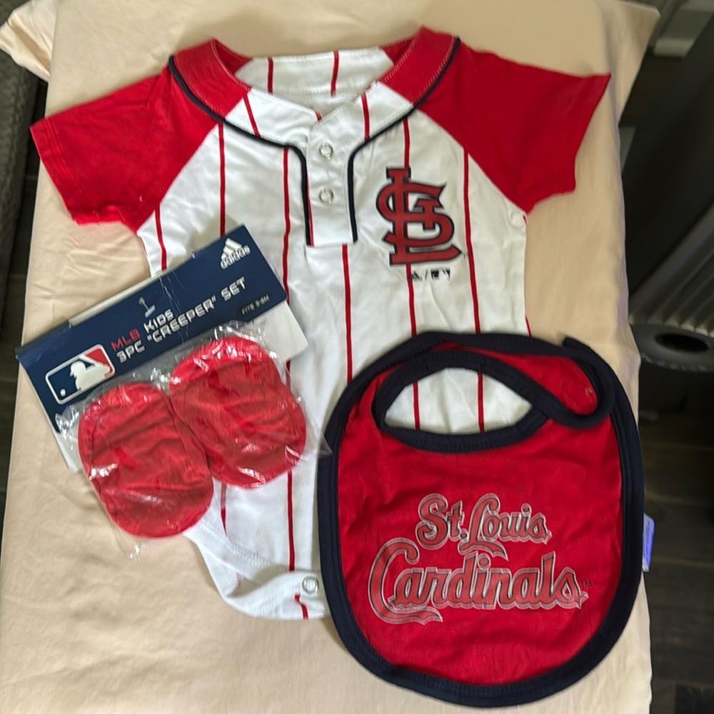 STL CARDINALS 3 PEICE BABY MLB OUTFIT NWT